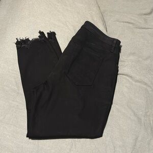 Curve Love Black Frayed Jeans
